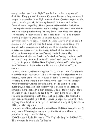 Quaker Inner Light CHAPTER 4 Rule Britannia! The English Empire, 1660–1763Figure 4..docx