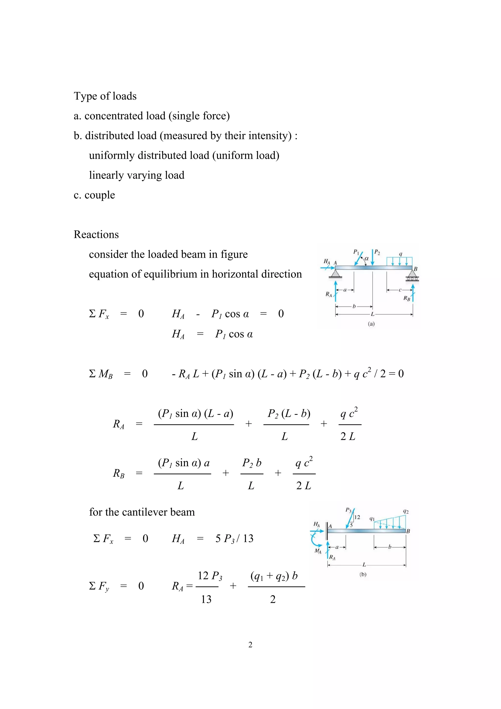 Cosine Distributed Load Example Chapter 4 shear forces and bending moments | PDF
