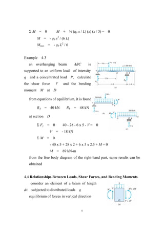 Chapter 4 shear forces and bending moments | PDF