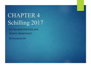 CHAPTER 4
Schilling 2017
STANDARDS BATTLES AND
DESIGN DOMINANCE
By Kurniawan DA
 