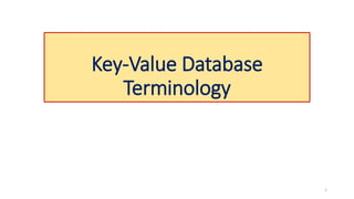 Key-Value Database
Terminology
1
 