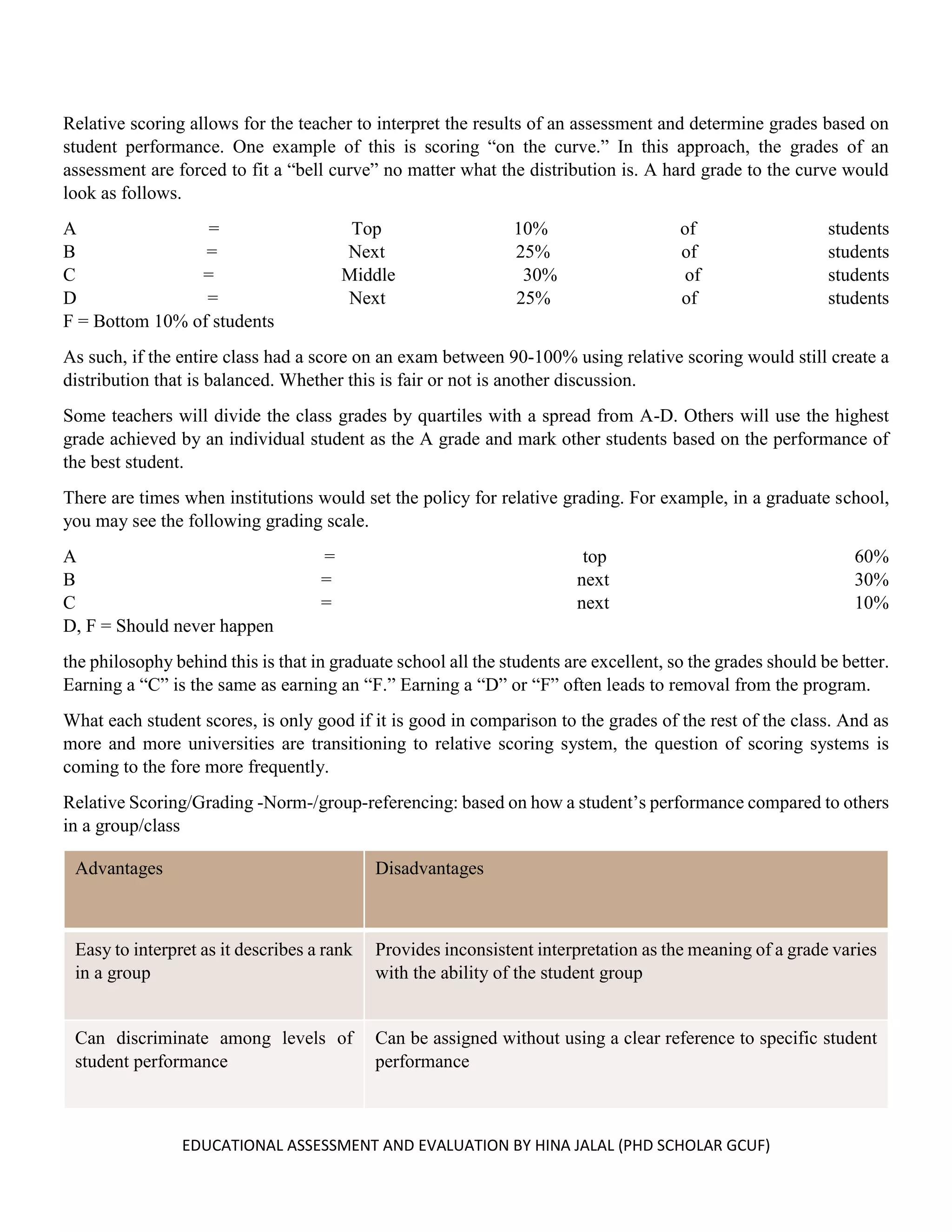Inconsistent Grading Educational Assessment and Evaluation | PDF