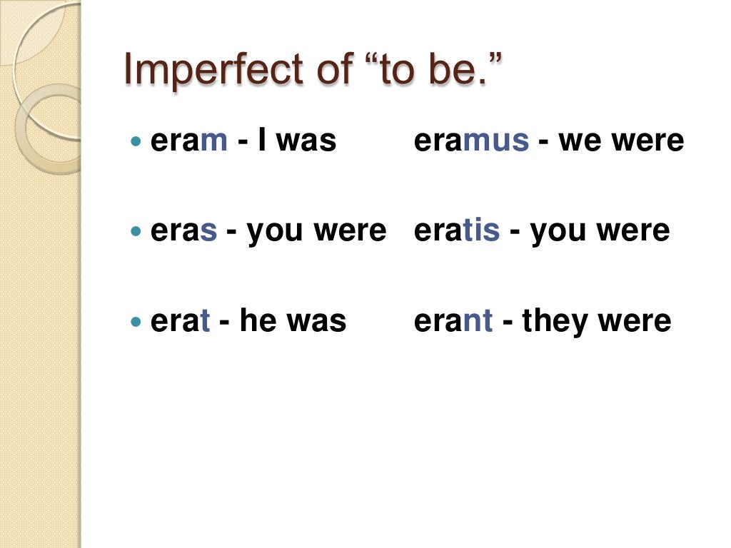 Chapter 4 The Imperfect Tense