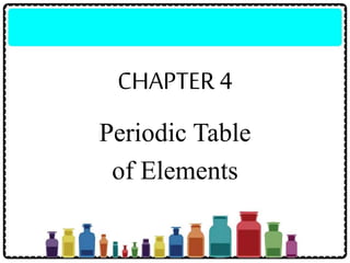 CHAPTER 4
Periodic Table
of Elements
 