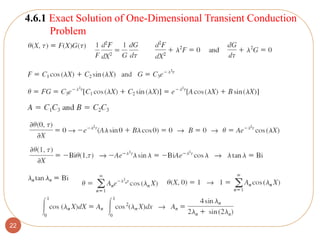 22
4.6.1 Exact Solution of One-Dimensional Transient Conduction
Problem
 