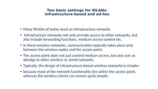 Comprehensive Overview of Wireless Local Area Networks (WLANs) and IEEE ...