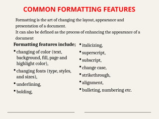 Chapter 4 Word Processing 1 notes for s5 and.o level secondary | PPTX