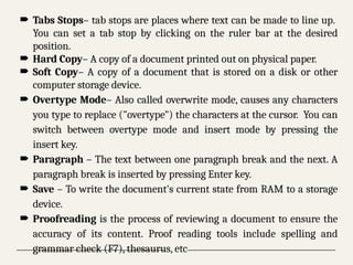 Chapter 4 Word Processing 1 notes for s5 and.o level secondary | PPTX