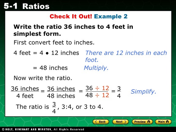 How do you write a ratio in simplest form