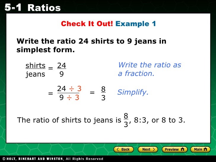 How do you write a ratio in simplest form