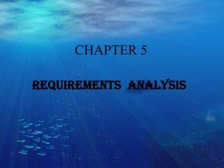 CHAPTER 5

Requirements analysis
 
