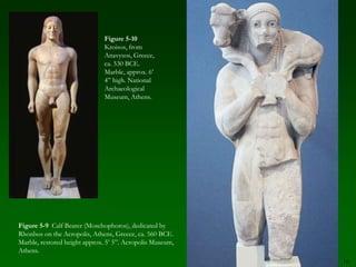 10Figure 5-3  Mantiklos Apollo, statuette of a youth dedicated by Mantiklos to Apollo, from Thebes, Greece, ca. 700–680 BCE. Bronze, approx. 8” high. Museum of Fine Arts, Boston.