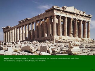 36Figure 5-32  Athena, Herakles, and Atlas with the apples of the Hesperides, metope from the Temple of Zeus, Olympia, Greece, ca. 470–456 BCE. Marble, approx. 5’ 3” high. Archaeological Museum, Olympia.