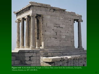 45Figure 5-41  Model of the Acropolis, Athens, Greece, 1. Panteon  2. Propylaia  3. Erechtheion  4. Temple of Athena Nike.