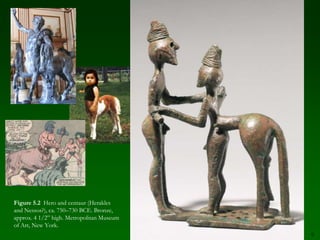 Discuss the evolution of the human figure and how it is represented in Greek art 