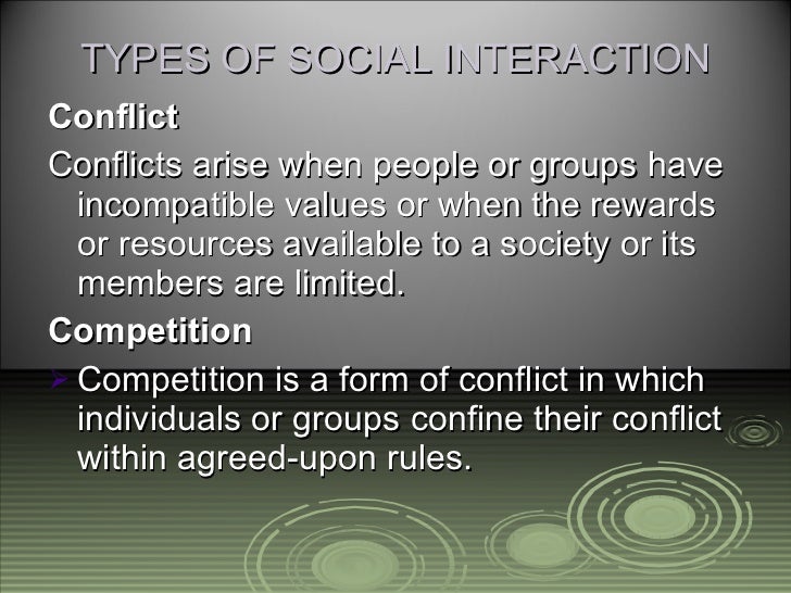 Of what types are interaction the 7 Types