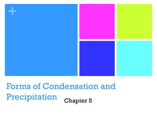 +




Forms of Condensation and
Precipitation Chapter 5
 