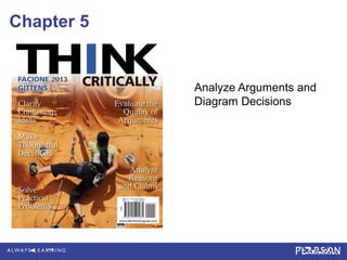 Chapter 5


            Analyze Arguments and
            Diagram Decisions
 