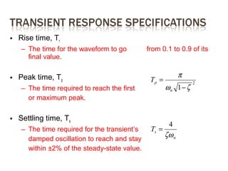 Tr Rise Time Formula Transfer Function Chapter 5 | PPT