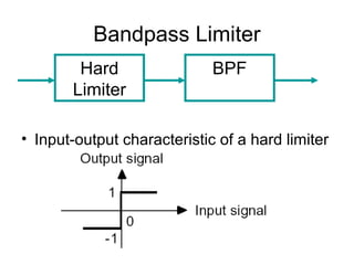Bandpass Limiter
• Input-output characteristic of a hard limiter
Hard
Limiter
BPF
 