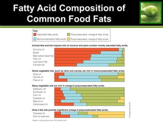Fatty Acid Composition of
Common Food Fats
 