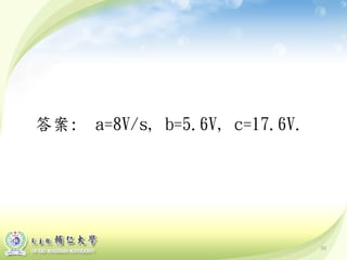 答案: a=8V/s, b=5.6V, c=17.6V.
30
 