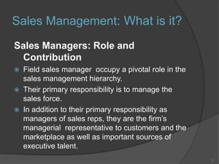 Chapter 5. The Professional Sales Manager.