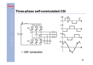 Power Electronics

Three-phase self-commutated CSI

120o conduction
21

 