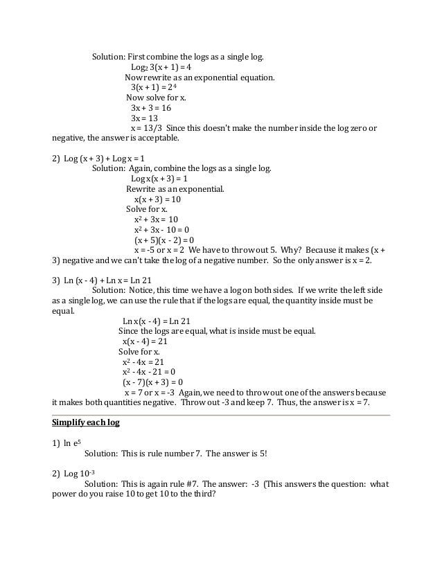 writing logs in exponential form writing logs in exponential form