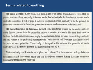 Terms related to earthing
 