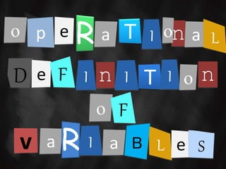 apo nR I aT
L
e o
D e F I n I T nI o
o F
v a R I a B
L
e S
 