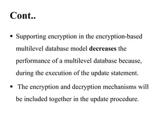 Encryption-Based Multilevel Model for DBMS | PPTX