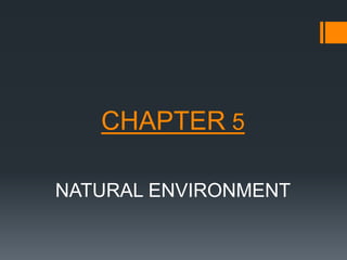 CHAPTER 5
NATURAL ENVIRONMENT
 