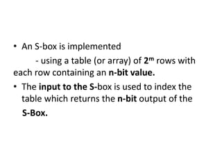 Present Algorithm Sbox Cryptography chapter 5 | PPTX