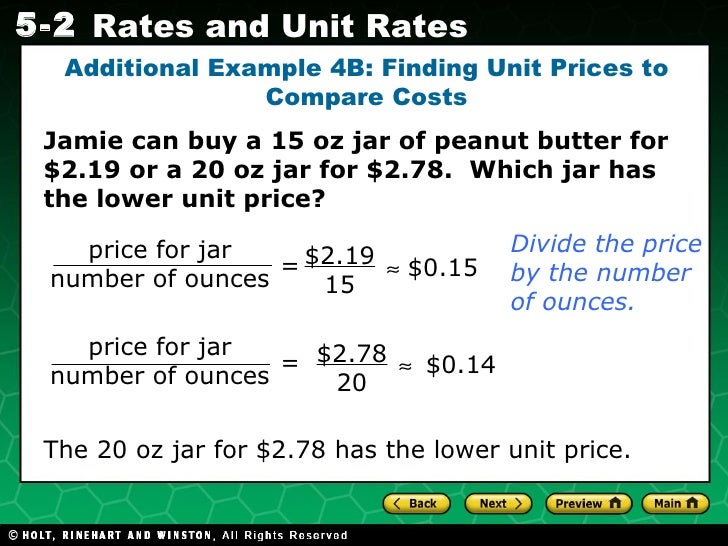 finding unit price