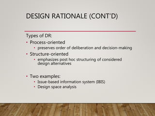 Design Rationale Uk Chapter 5 software process | PPT