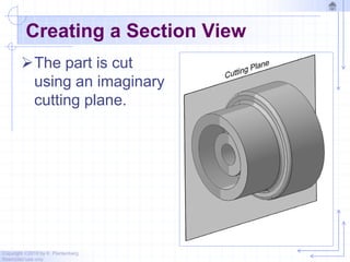 Copyright ©2010 by K. Plantenberg
Restricted use only
Creating a Section View
The part is cut
using an imaginary
cutting plane.
 