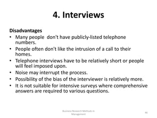 Interview Data Collection Drawbacks chapter 5.ppt data collection and analysis | PPT