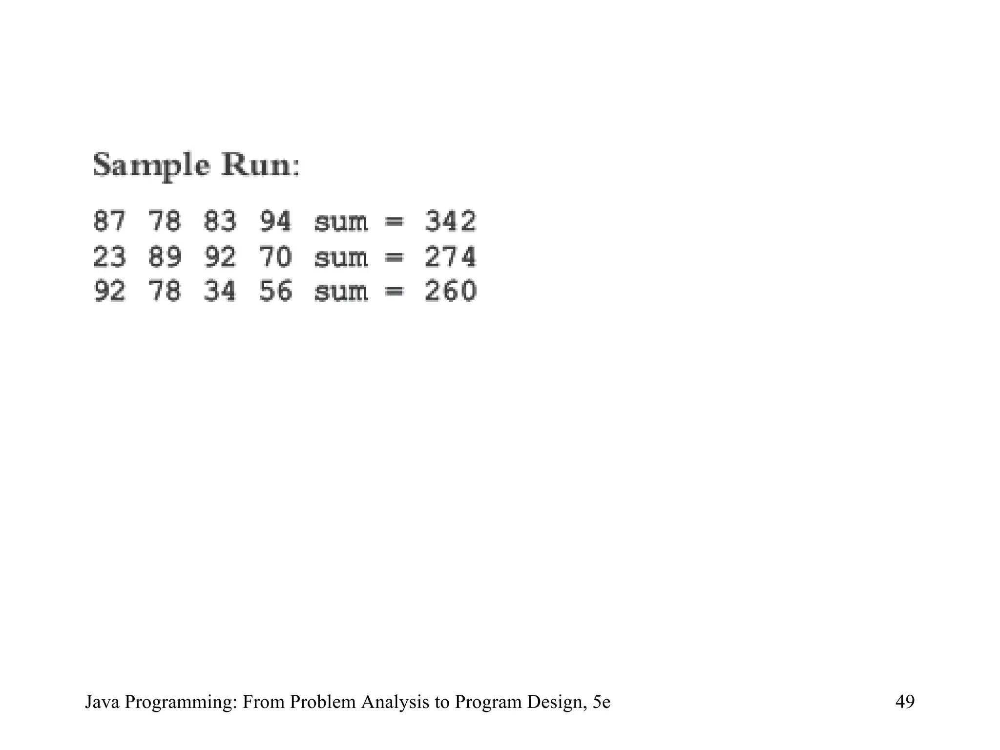 49
Java Programming: From Problem Analysis to Program Design, 5e
 