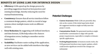 26
BENEFITS OF USING LLMS FOR INTERFACE DESIGN
 