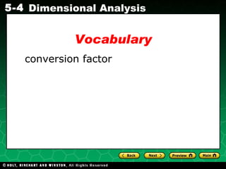 Vocabulary conversion factor 