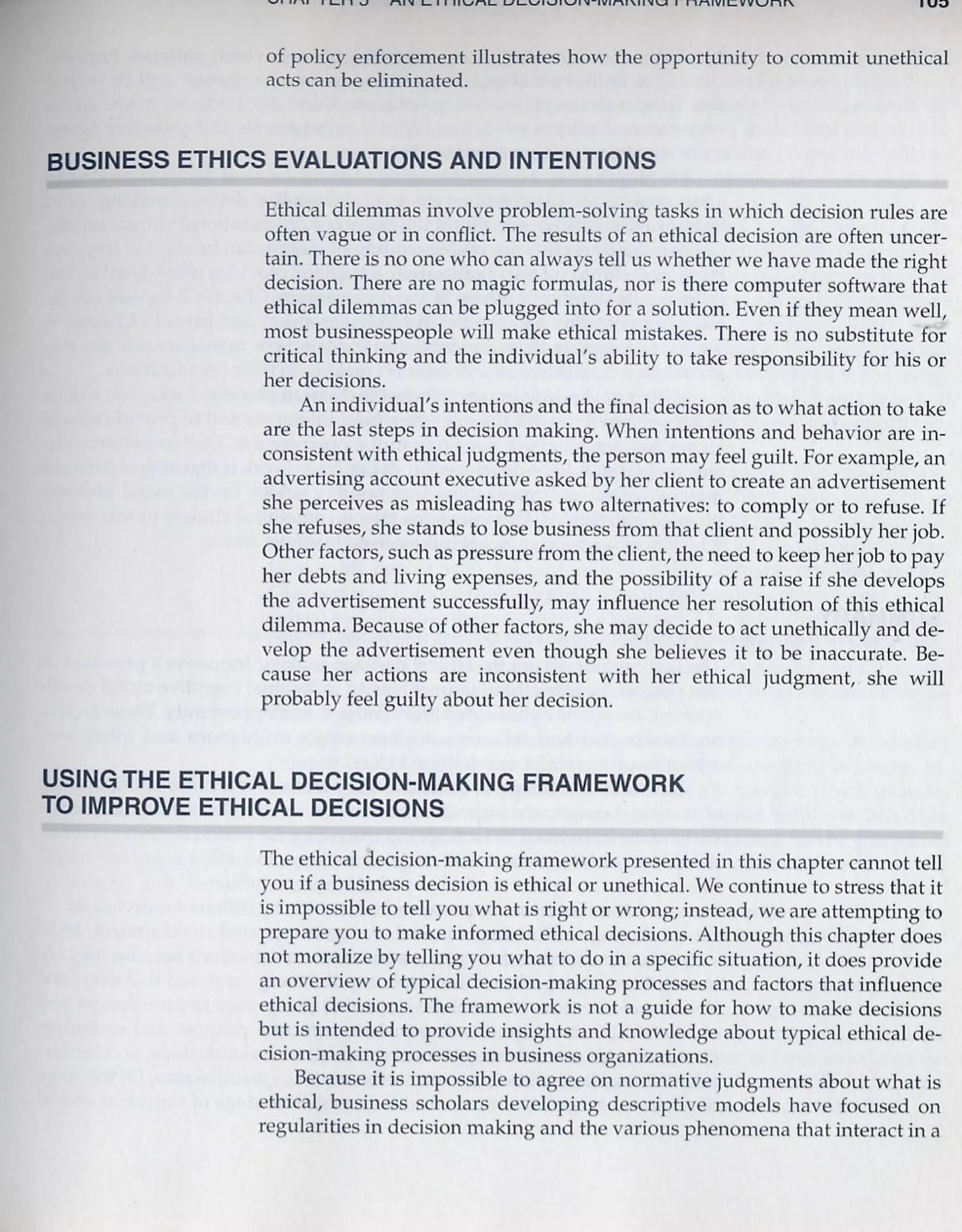 an ethical decision making framework