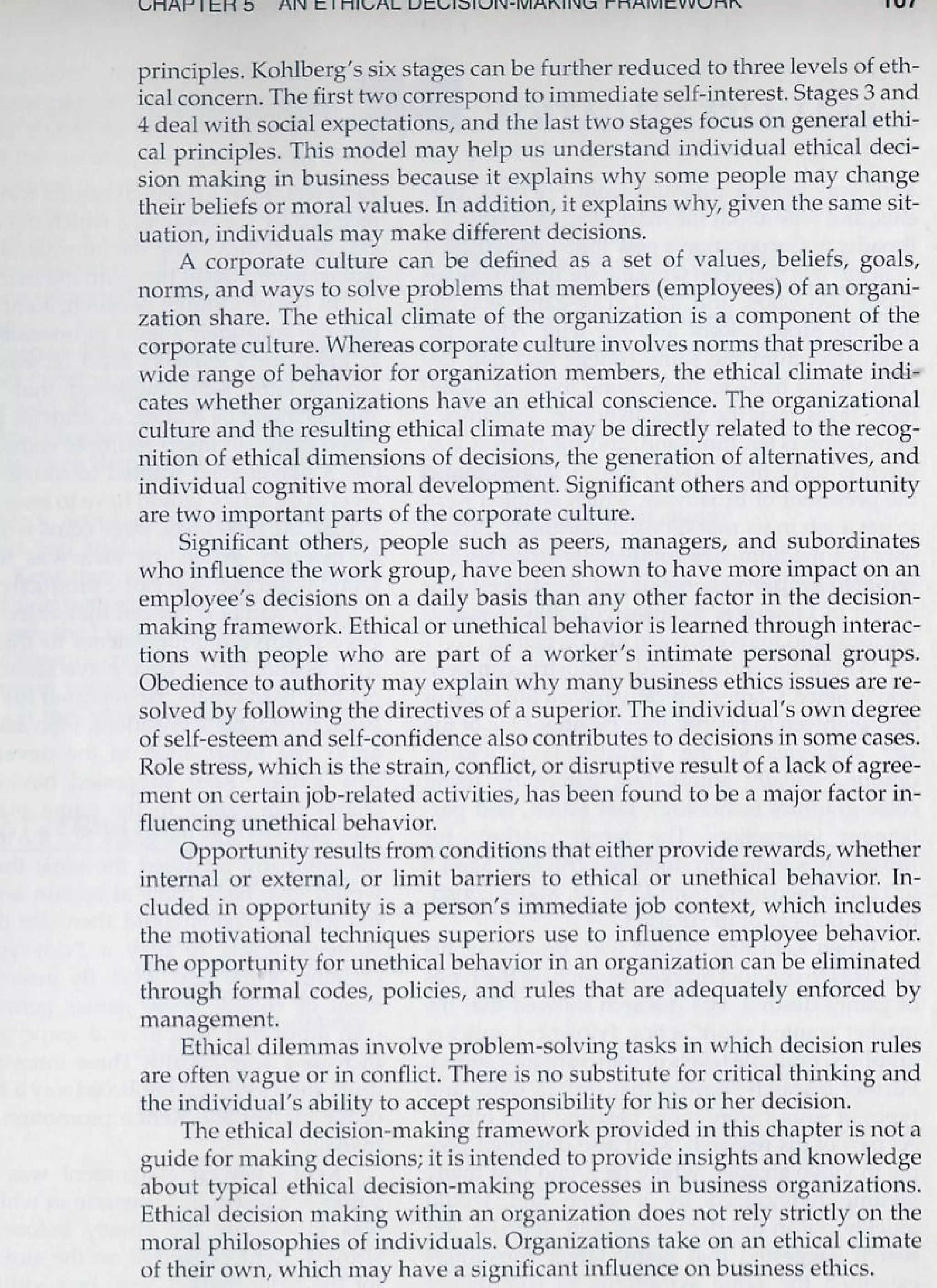 an ethical decision making framework