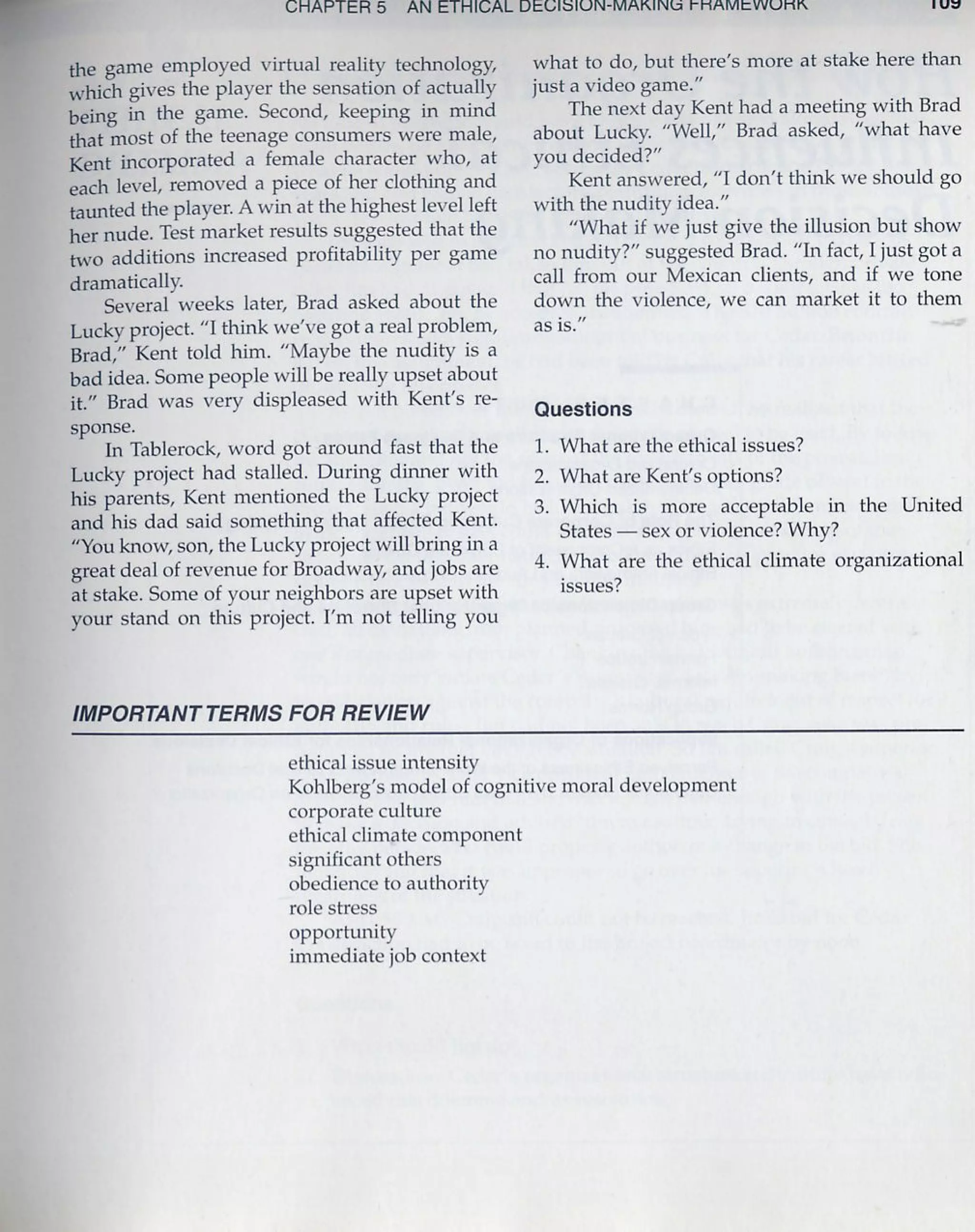 an ethical decision making framework