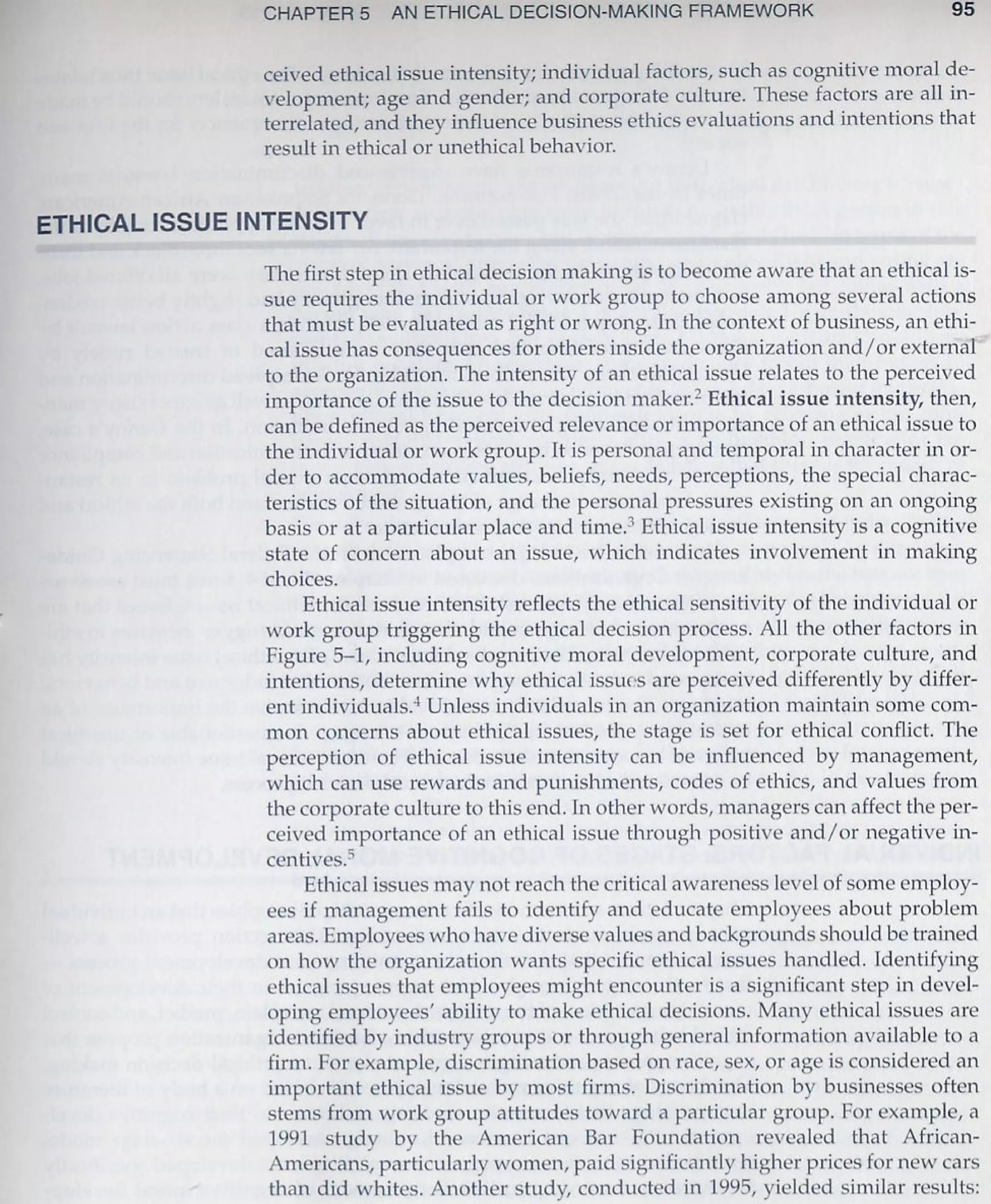 an ethical decision making framework