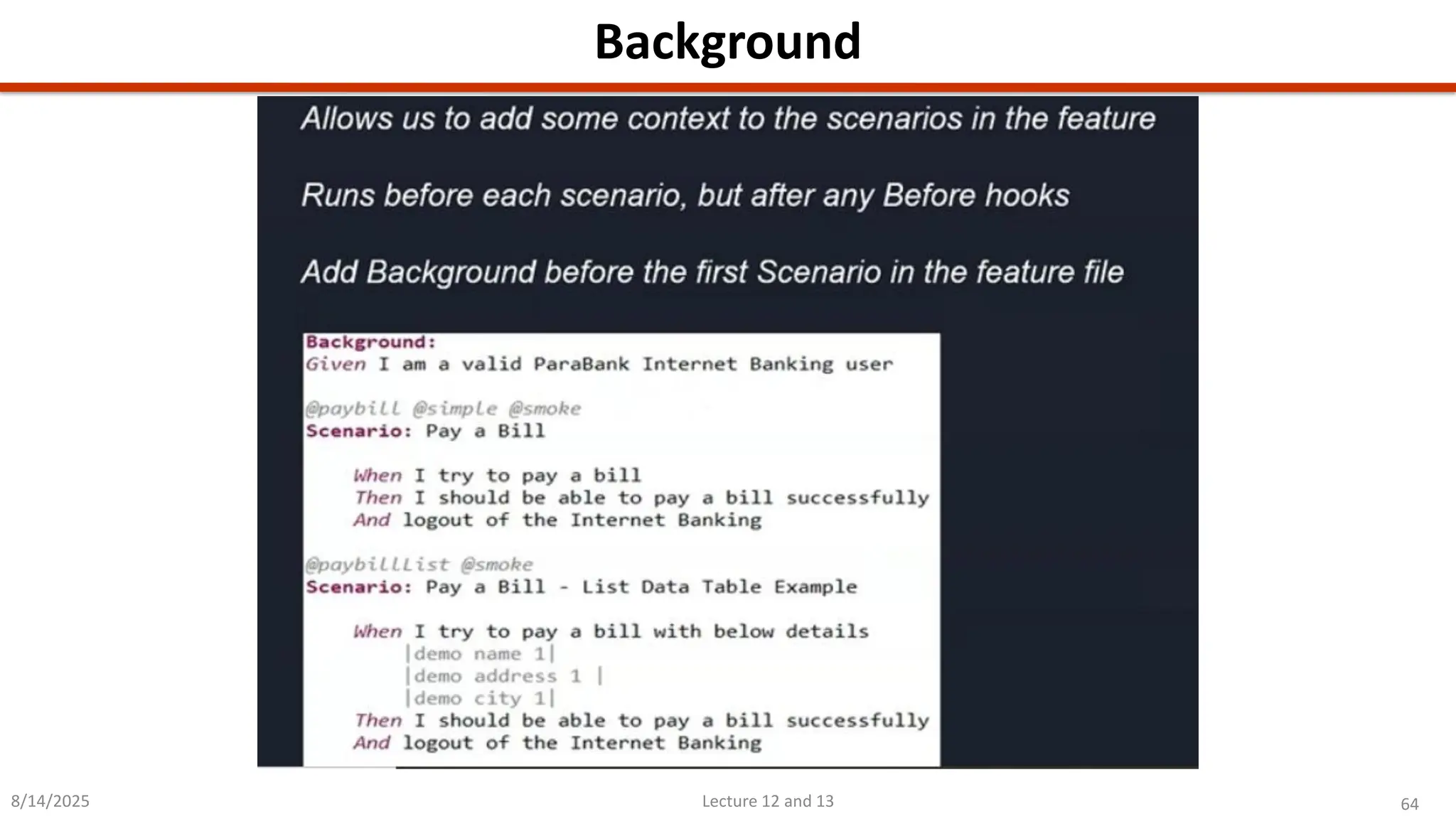 64
Lecture 12 and 13
Background
8/14/2025
 