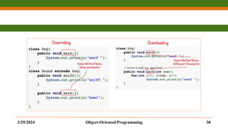 3/29/2024 Object-Oriented Programming 38
 