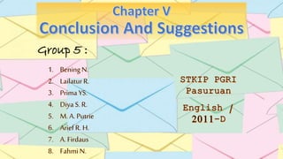 Chapter 5 : Conclusion & Suggestion | PPTX