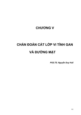 CHƯƠNG V

CHẨN ĐOÁN CẮT LỚP VI TÍNH GAN
VÀ ĐƯỜNG MẬT
PGS.TS. Nguyễn Duy Huề

183

 