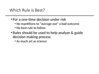 Managerial Economics: Decision Making Under Risk and Uncertainty | PPTX